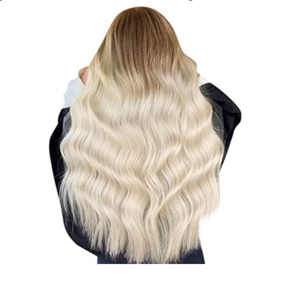 22inch Itip Hair Extensions Human Hair Light Brown Ombre Platinum Blonde I Tip